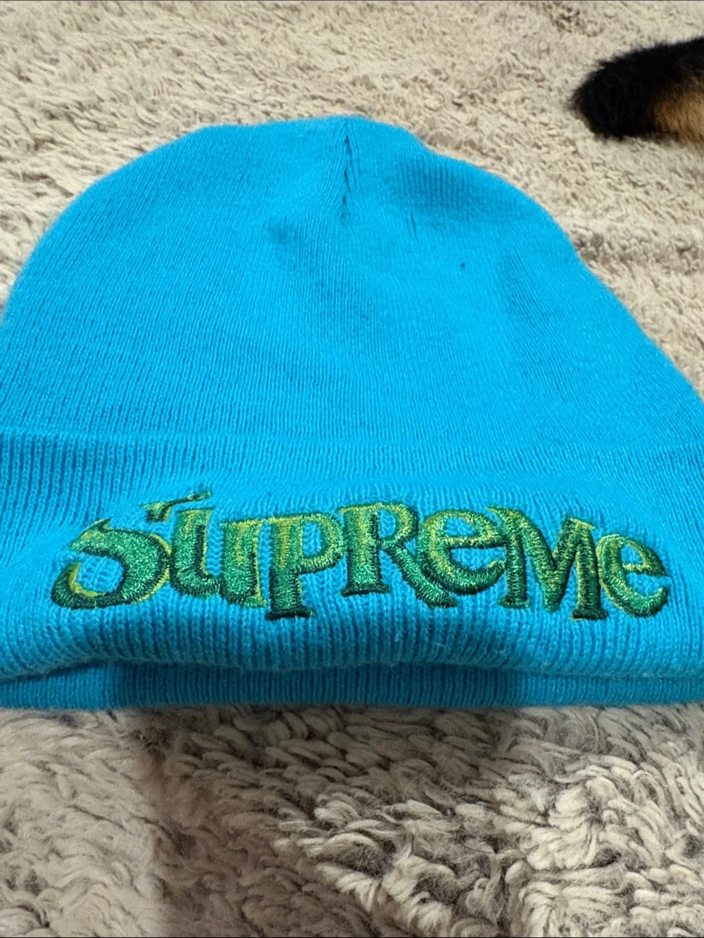 Supreme Beanie‎ Mens OS Blue Good Embroidered Logo Knit Hat